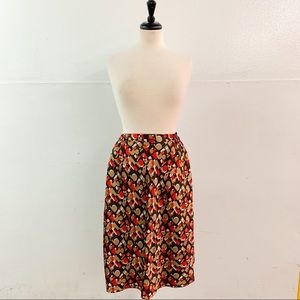 Vintage 1970s Mod Print Satin Pencil Skirt Size L